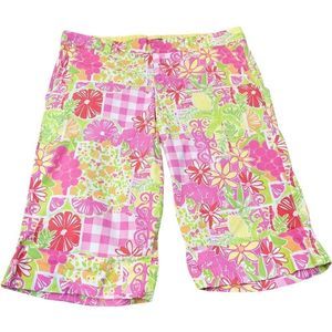Lilly Pulitzer Palm Beach Juice Stand vintage print Size 14 EUC Y2K Palm Royale